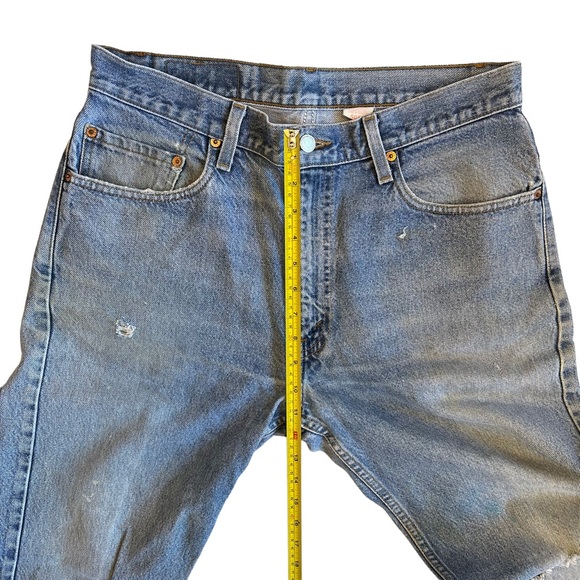 Levi’s 505 Vintage Retro Thrashed Y2K Straight Leg Denim Jeans 29 - Picture 13 of 16